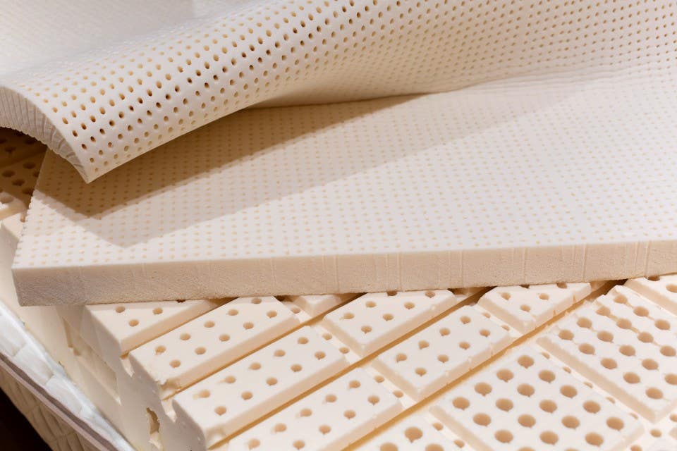 Natural latex blocks used as fillings for latex mattresses and mattress toppers.  