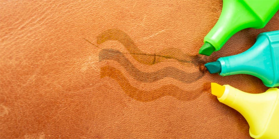 Removing ink stains from a leather sofa.