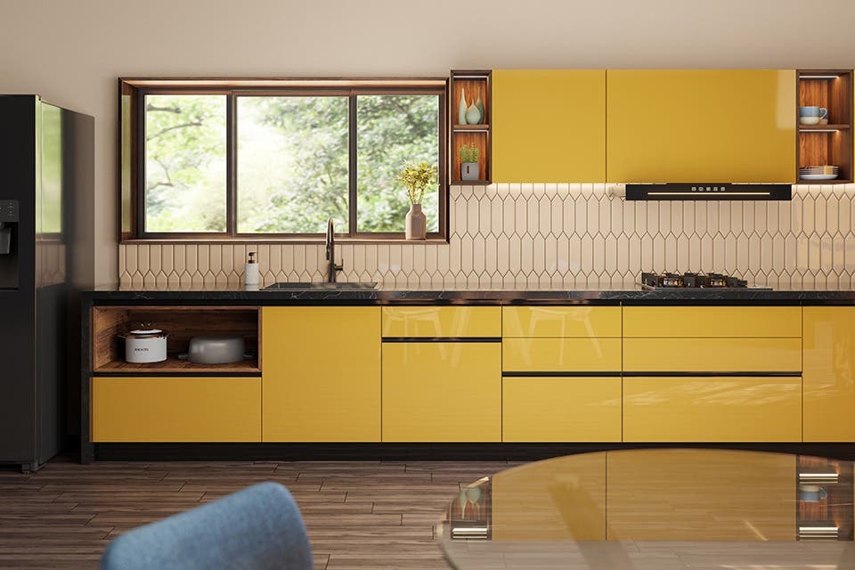 Straight modular kitchen