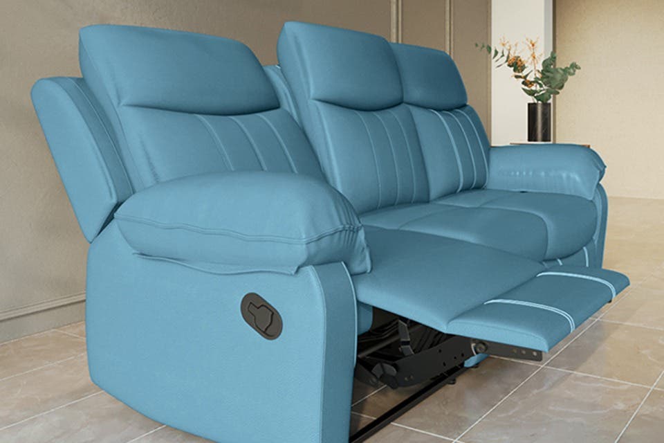 Side view of the Alantra recliner showing the reclining profile.