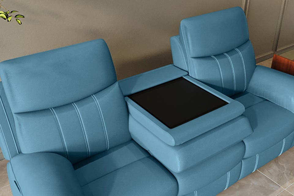 The Alantra recliner with the middle seat folded.