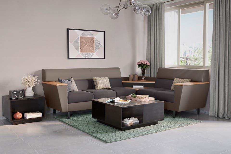 Vertex sofa by Interio in a modern living room setting.