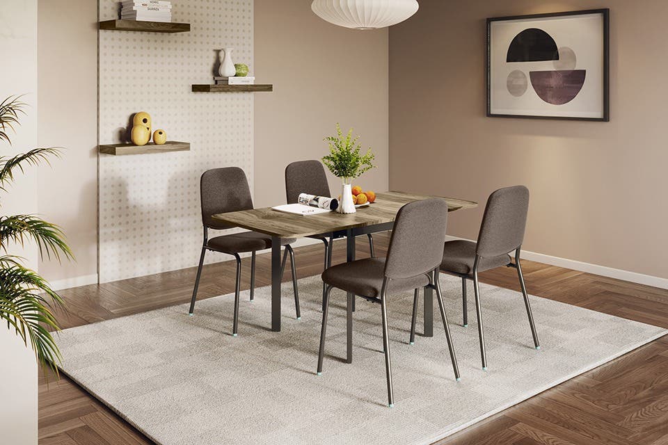 Franky 24 metal dining chair by Interio with a slim metal frame.
